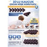 Vaelmont Kauçuk Bebek ve Çocuk Masası Köşe Darbe Koruyucu Güvenlik Seti Koruyucu ve Kilit - Siyah