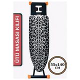 Vaelmont Leopar Desenli Büyük Boy Keçeli Ütü Masası Kılıfı, 55X140CM Ütü Masası ve Aksesuarı - Siyah - Seçenek 1