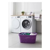 Vaelmont Mor Hasır Desenli Plastik Çamaşır Selesi - 25X35X53CM Boyutlarında Çamaşır Sepeti - Seçenek 1 - Siyah