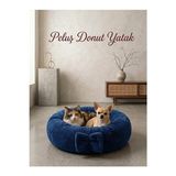 Vaelmont Rahat ve Sıcak Pelüş Simit Yatak, Küçük Irk Dostlar Için Mavi Kedi ve Köpek Yatağı - Seçenek 1 - Siyah
