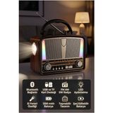 Vaelmont Retro El Feneri ve Bluetooth Radyo ile Çok Amaçlı Taşınabilir Ses Sistemi Nostaljik Radyo - Siyah