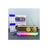 Vaelmont Rgb Işıklı Şarjlı Nostaljik Radyo ve Bluetooth Hoparlör - Siyah