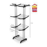 Vaelmont Tekerlekli 3 Katlı Çamaşır Kurutmalık, Geniş Alan - Siyah - Seçenek 1