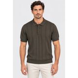 Vaganza Erkek Triko Polo Yaka Tişört U04089 Haki - XL
