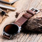 Vagave Hakiki Deri Kahverengi Kordon 20MM 22MM 24MM Fossil Diesel Lacoste Casio Armani Tissot Nacar Klasik Saat Kordonu Deri Kayış - 24 mm