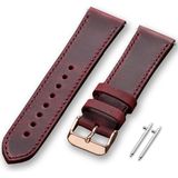 Vagave Hakiki Deri Saat Kordonu 20MM 22MM 24MM Fossil Diesel Lacoste Casio Armani Tissot Nacar Klasik Saat Kordonu Bordo Deri Kayış - 22 mm