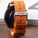 Vagave Hakiki Deri Saat Kordonu 20MM 22MM 24MM Fossil Diesel Lacoste Casio Armani Tissot Nacar Klasik Saat Kordonu Deri Kayış Hardal - 24 mm