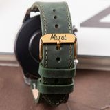 Vagave Hakiki Deri Saat Kordonu 20MM 22MM 24MM Fossil Diesel Lacoste Casio Armani Tissot Nacar Klasik Saat Kordonu Deri Kayış Yeşil - 24 mm