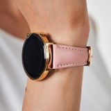 Vagave Huawei Watch Samsung Galaxy Watch Kadın Deri Kordon Huawei Gt Gt2 Gt3 42 Mm, Samsung Watch4 Watch5 Watch 6 Watch 5 Pro 40mm 43mm 44mm 45mm 46mm 47mm Active2 20MM Deri Kayış - Gold Toka - Pembe