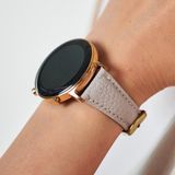 Vagave Huawei Watch Samsung Watch Kadın Deri Kordon Huawei Gt Gt2 Gt3 42 Mm, Samsung Watch4 Watch5 Watch 6 Watch 5 Pro 40mm 43mm 44mm 45mm 46mm 47mm Active2 20MM Deri Kayış - Rose Toka - Bej