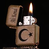 Vagave Kişiye Özel Benzinli Çakmak Hakiki Deri Kaplama Zippo Tarzı Çakmak isme Özel Çakmak Deri Kaplama Benzinli Erkek Çakmak Hediyelik Çakmak Doğum Günü Yıl Dönümü Hediyesi - Asit Yeşil