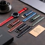 Vagave Samsung Galaxy Watch 4 / 5 / 6 Watch 6 Classic 40mm 43mm 44mm 47mm Watch 5 / Watch 5 Pro 40 44 45 Watch 4 40 42 44 46mm 20mm Croco Deri Kordon Siyah - Siyah Toka