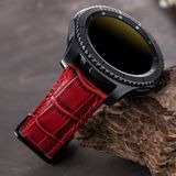 Vagave Samsung Galaxy Watch 4 / 5 / 6 Watch 6 Classic 40mm 43mm 44mm 47mm Watch 5 / Watch 5 Pro 40 44 45 Watch 4 40 42 44 46mm 20mm Deri Kordon - Kırmızı - Gümüş Toka