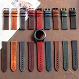 Vagave Samsung Watch 4 5 6 Watch 6 Classic 40mm 43mm 44mm 47mm Watch 5 / Watch 5 Pro 40 44 45 Watch 4 40 42 44 46mm 20mm Deri Kordon - Mavi - Gümüş Toka