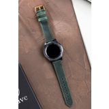 vagave Samsung Watch Deri Kordon Watch 3 Gear S3 Classic Frontier 45 Mm 46mm - 22mm Yeşil