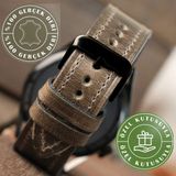 Vagave Xiaomi Mi Watch Xiaomi S3 - S2 - S1 Active 22MM Hakiki Deri Kordon Gri Deri Kayış Akıllı Saat Kordonu - Xiaomi S3-S2-S1-Active