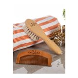 VAGAZZA COSMETİC %100 Doğal Bebek Fırçası & Ahşap Bebek Tarağı (2'Lİ SET)