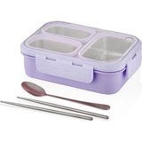 vagon çelik beslenme kutusu lunch box paslanmaz 620 ml mor xc-7097 - Yok