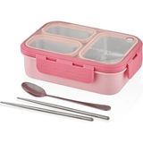vagon çelik beslenme kutusu lunch box paslanmaz 620 ml pembe xc-7097 - Yok