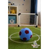 Vagon Toys Peluş Futbol Topu Oyuncak Yastık Bordo Mavi - 17 cm - Bordo - Mavi