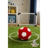 Vagon Toys Peluş Futbol Topu Oyuncak Yastık Kırmızı Beyaz - 17 cm - Kırmızı - Beyaz