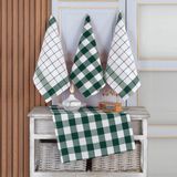 Vagonik 4'lü Mutfak Havlusu Seti & Alman Peçetesi & Kurulama Bezi 45X65 - Yeşil - 4 Adet