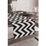 Vagonik Dik Zigzag Desenli Dijital Baskılı Runner 140x40
