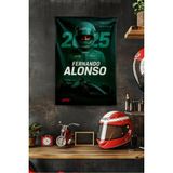 Vagonik F1 Temalı Alonso Duvar Örtüsü Halısı Tapestry Formula 1 - Yeşil - 100 x 140 cm