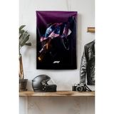 Vagonik F1 Temalı Alpine Duvar Örtüsü Halısı Tapestry Formula 1 - Mor - 100 x 140 cm
