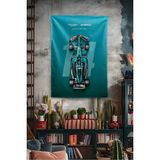 Vagonik F1 Temalı Aramco Duvar Örtüsü Halısı Tapestry Formula 1 - Turkuaz - 140 x 200 cm