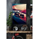 Vagonik F1 Temalı Art Duvar Örtüsü Halısı Tapestry Formula 1 - Turuncu - 70 x 100 cm