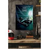 Vagonik F1 Temalı Aston Martin Duvar Örtüsü Halısı Tapestry Formula 1 - 140 x 200 cm - Koyu Turkuaz
