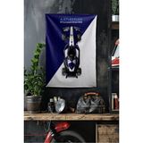 Vagonik F1 Temalı Atlassian Duvar Örtüsü Halısı Tapestry Formula 1 - 100 x 140 cm - Lacivert - Beyaz