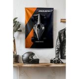 Vagonik F1 Temalı Mclaren Duvar Örtüsü Halısı Tapestry Formula 1 - 140 x 200 cm - Siyah - Turuncu