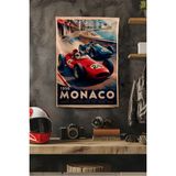 Vagonik F1 Temalı Monaco Art Duvar Örtüsü Halısı Tapestry Formula 1 - 70 x 100 cm - Bej - Kırmızı