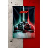 Vagonik F1 Temalı Wall Art Duvar Örtüsü Halısı Tapestry Formula 1 - Renkli - 70 x 100 cm