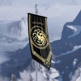 Vagonik Game Of Thrones Targaryen Hanedanlığı Flama Bayrak - Lacivert - 25x50 cm