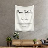 Vagonik Happy Birthday Duvar Örtüsü 140 x 200 cm Birinci Kalite Kumaş Modern Tasarım