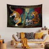 Vagonik Kaplan Desenli Bohem Duvar Örtüsü Halısı %100 Mikrofiber 140 x 200 cm Modern Tasarım