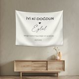 Vagonik Kişiye Özel Doğum Günü Happy Birthday Duvar Örtüsü Duvar Halısı Birinci Kalite Kumaş - 200 x 150 cm