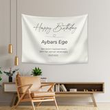 Vagonik Kişiye Özel Doğum Günü Happy Birthday Duvar Örtüsü Duvar Halısı Birinci Kalite Kumaş - 70 x 100 cm
