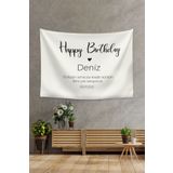 Vagonik Kişiye Özel Doğum Günü Happy Birthday Duvar Örtüsü Duvar Halısı Birinci Kalite Kumaş