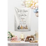 Vagonik Kişiye Özel Doğum Günü Happy Birthday Winnie The Pooh ve Arkadaşları Parti Temalı Duvar Örtüsü - Turuncu - 100 x 140 cm