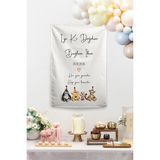 Vagonik Kişiye Özel Doğum Günü Happy Birthday Winnie The Pooh ve Arkadaşları Parti Temalı Duvar Örtüsü - Turuncu - 140 x 200 cm