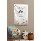 Vagonik Kişiye Özel Safari Temalı Doğum Günü Happy Birthday Duvar Örtüsü Duvar Halısı Model 22 - Mor - 50 x 70 cm