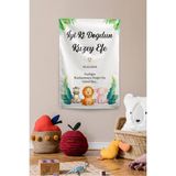Vagonik Kişiye Özel Safari Temalı Doğum Günü Happy Birthday Duvar Örtüsü Duvar Halısı Model 24 - Turuncu - 70 x 100 cm