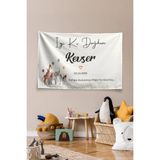 Vagonik Kişiye Özel Safari Temalı Doğum Günü Happy Birthday Duvar Örtüsü Duvar Halısı Model Yatay 23 - 140 x 200 cm