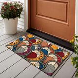 Vagonik Retro Desenli Dijital Baskılı 50X70CM Dekoratif Çok Amaçlı Iç ve Dış Kapı Paspası - 50 x 70 cm - Bej - Siyah