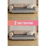Vagonik Sofia Oturma Alanını Örten 2 Adet Koltuk Örtüsü 115X200 CM - 115 x 200 cm - Siyah