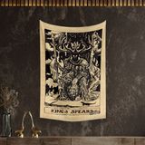 Vagonik Tarot Kartı King Of Spears Duvar Örtüsü Halısı - 140 x 200 cm